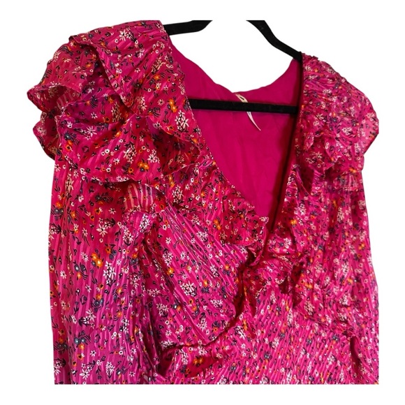 🔆 Free People Sweetest Thing Dress – Pink Floral, Size 4 - Picture 5 of 8